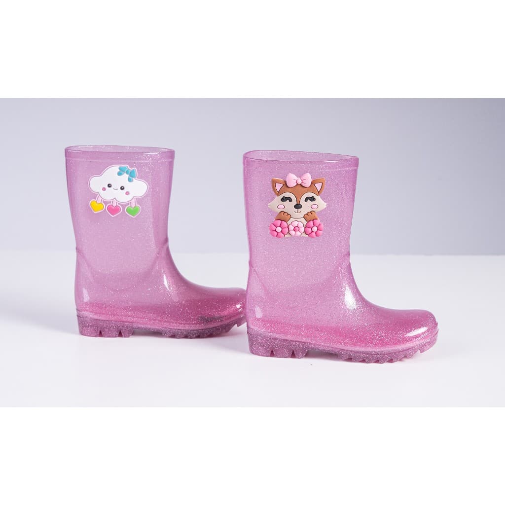 Galocha Infantil menina Bota de Chuva Cano Alto Solado Antiderrapante Confortavel e Estilosa.