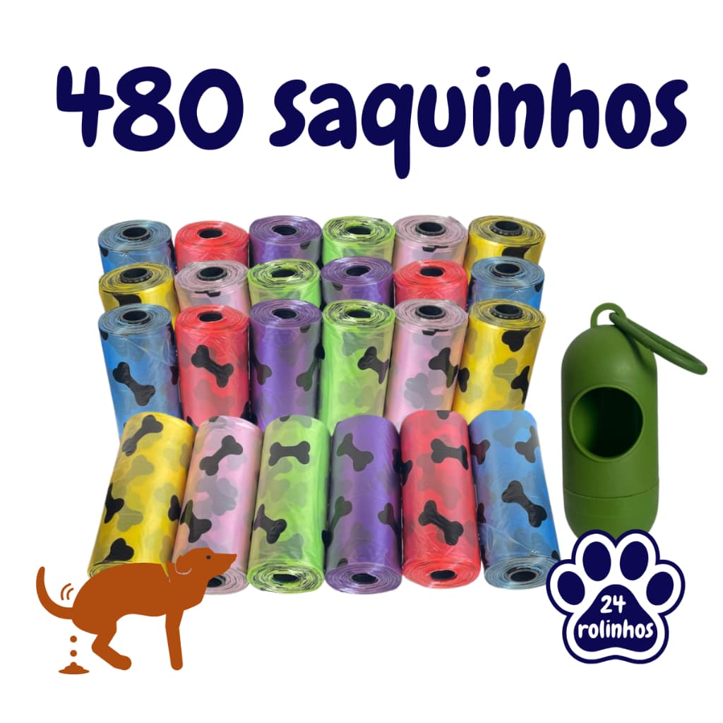 Refil/Kit personalizado Saquinho/Refil de cocô/cata-caca higienico cachorro gato pet 100%Reciclável
