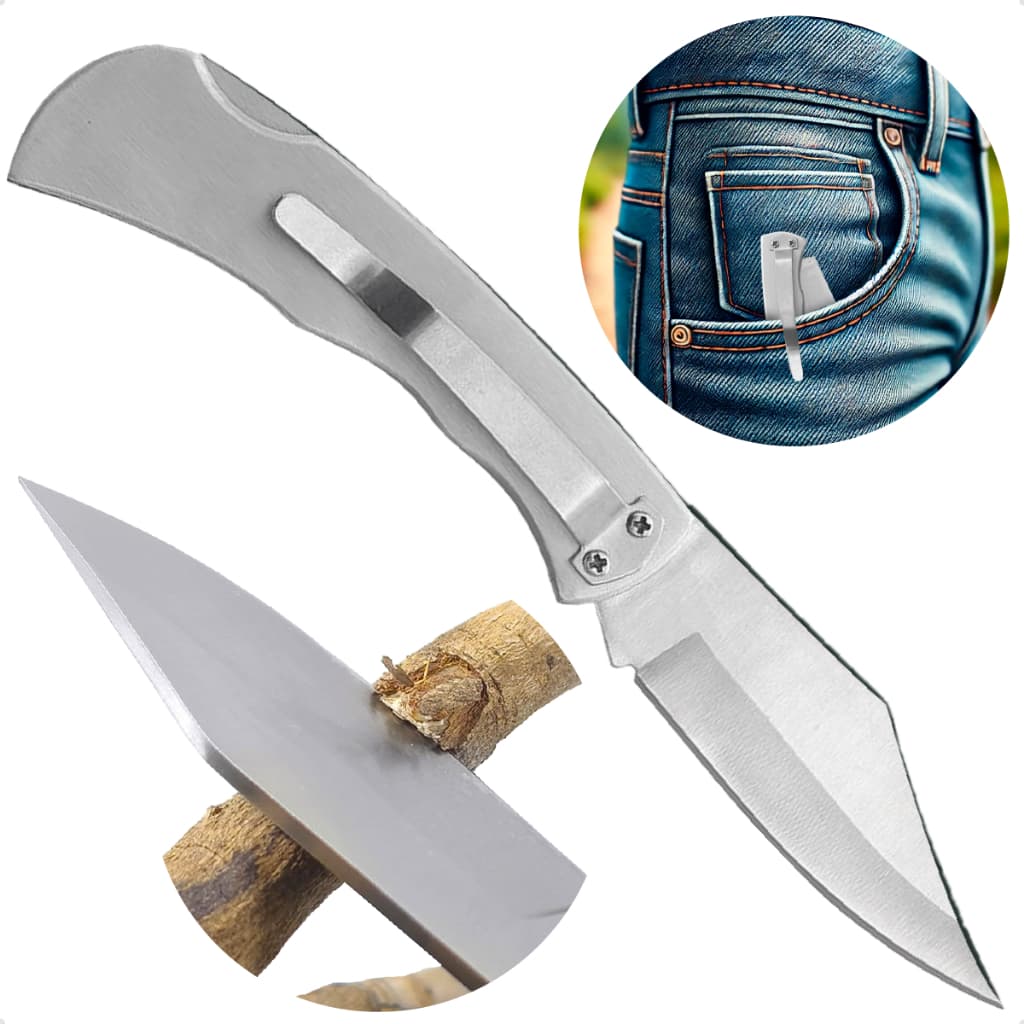 Canivete Cliper De Bolso Barretos Inox Qualidades Top Retrátil Com Trava Presilha Para Pescaria Camping Acampamento