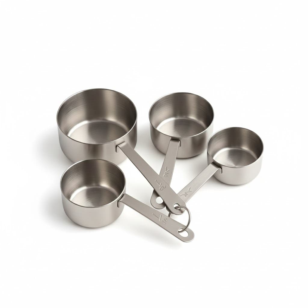 Kit Xícaras Medidoras Inox 4 Peças – Medidores de Ingredientes para Cozinha e Confeitaria