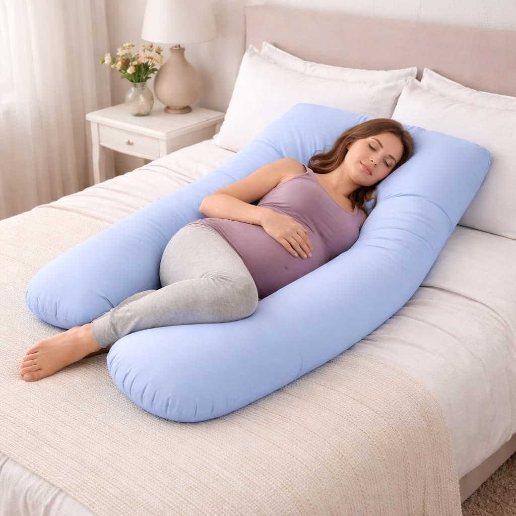 Travesseiro Corpo Gestante 1,20m Anatômico com Zíper | Almofada para Dormir e Amamentar