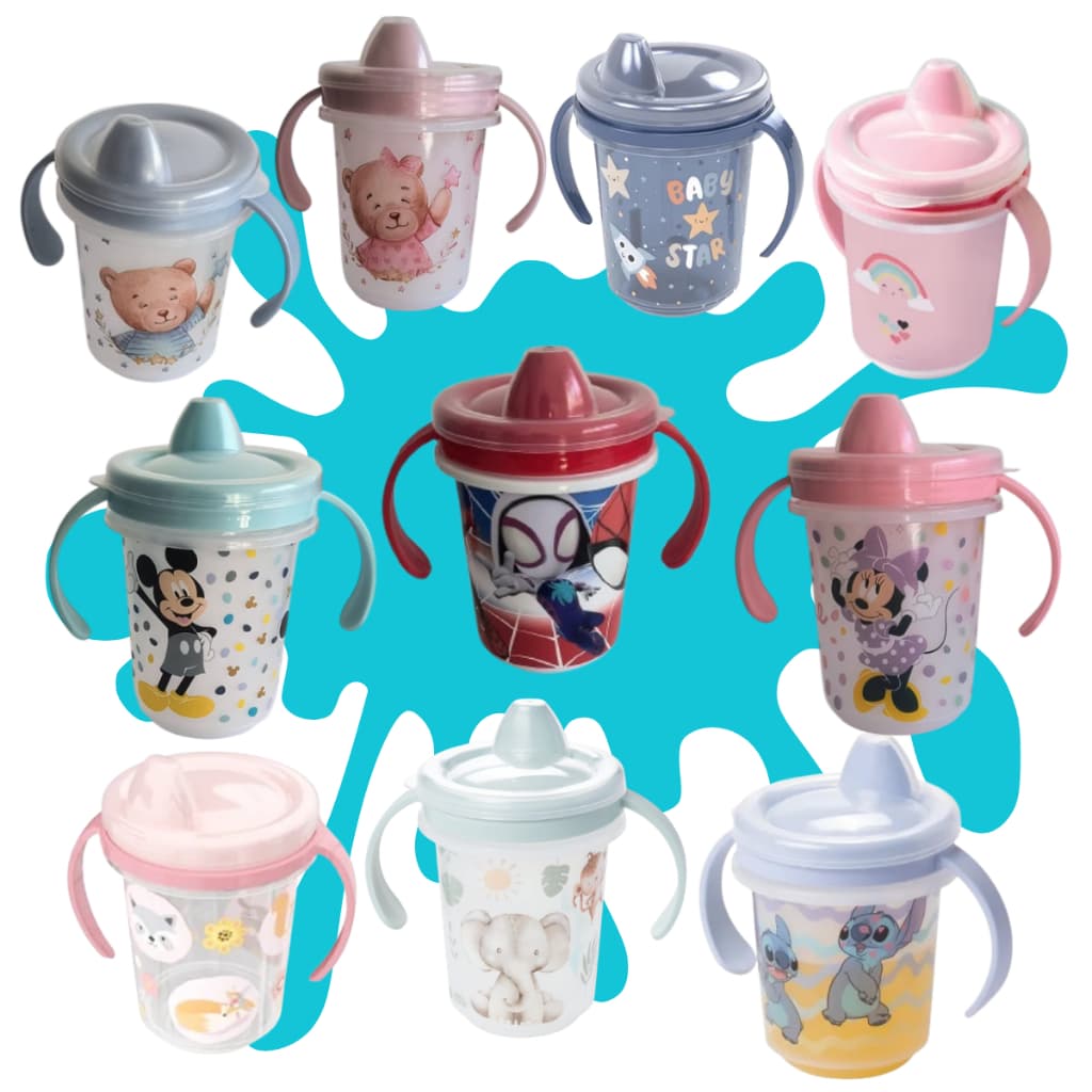 Copo Com Alça e Tampa Removivel Caneca Infantil de Treinamento Antivazamento  Menino  Menina