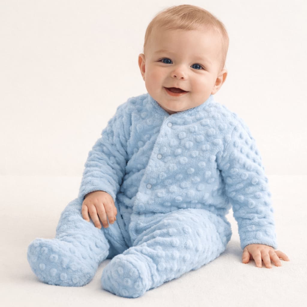 Macacão Bebê Soft com Pé Reversível Quentinho Inverno Frio Menino Menina 0 a 12 Meses