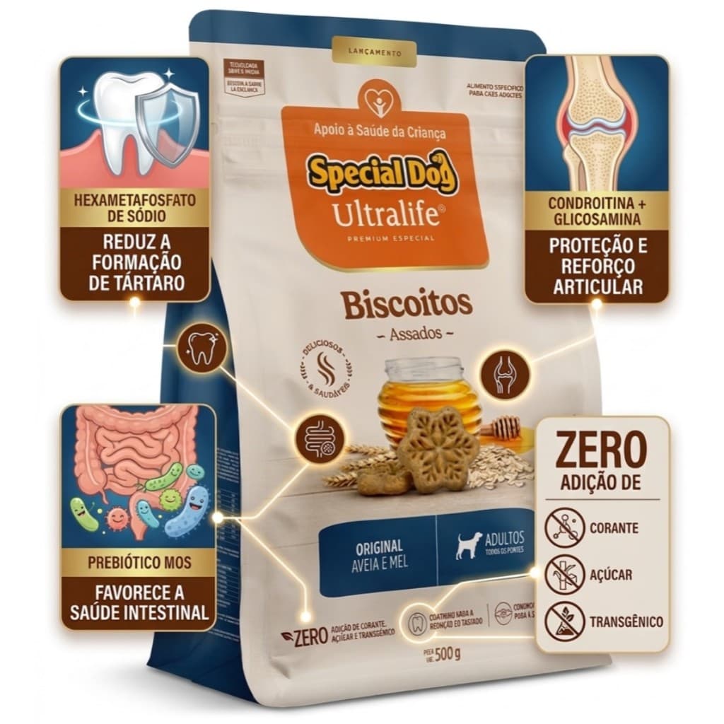 BISCOITO SPECIAL DOG ULTRALIFE ADULTOS ORIGINAL 500g