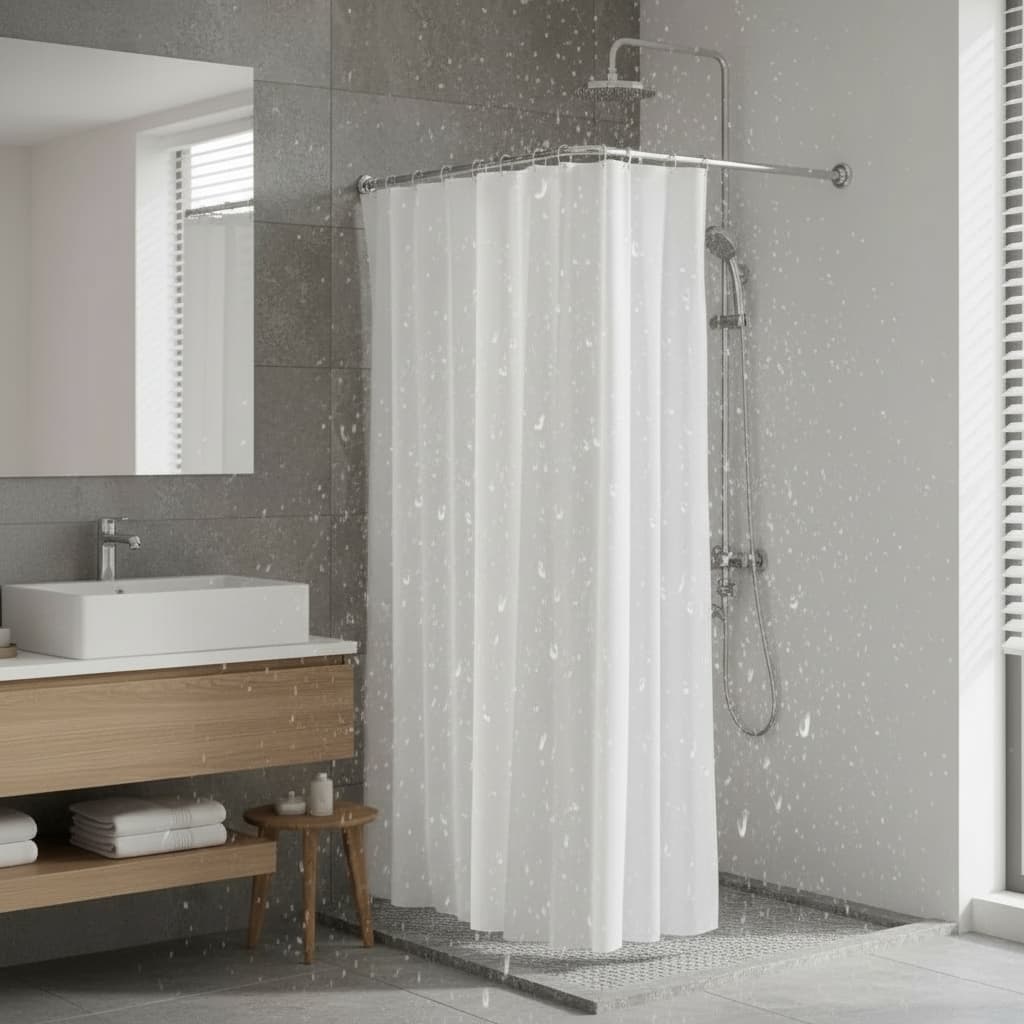 Suporte de Box 120 X 120 CM  de ALUMINÍO COR NATURAL  Cortinas CURVO