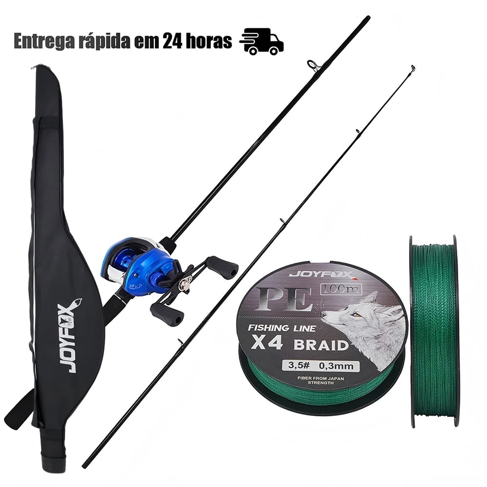 Kit Vara De Pesca Carretilha de Pesca Esquerda/Direito 17+1 Rolamentos JOYFOX