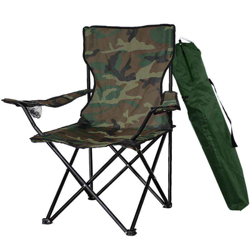 Cadeira Camping Dobrável Portátil com Porta Copo e Bolsa Transp. - Resistente Praia, Pesca e Picnic