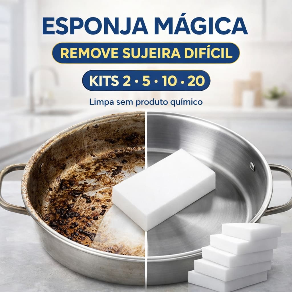 Vittak Esponja Mágica Melamina Multiuso Limpeza Pesada Tira Mancha Parede Tênis Box Azulejo Original