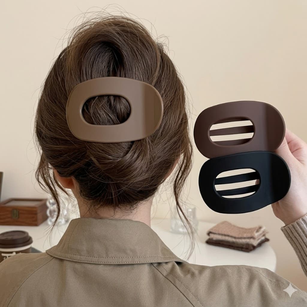 Presilha Piranha de Cabelo Oval Grande Prendedor Feminino Grampo para Coque Elegante