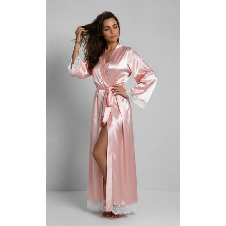Robe Longo de Cetim e Renda Rose - Elegância para o Seu Grande Dia Casamento Madrinha Presente