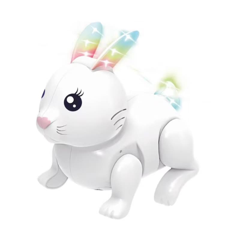Brinquedo Coelho com LED e Música – Anda Sozinho, Interativo e Divertido Presente Páscoa