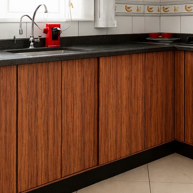 Kit Forro Pvc Amadeirado Cor Cerejeira - 6 Réguas com 0,2 0cm largura X 1,00  comprimento X