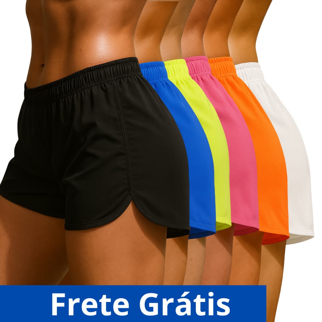 Kit 6 ou 1 Short Feminino Corrida Piscina Treino Academia
