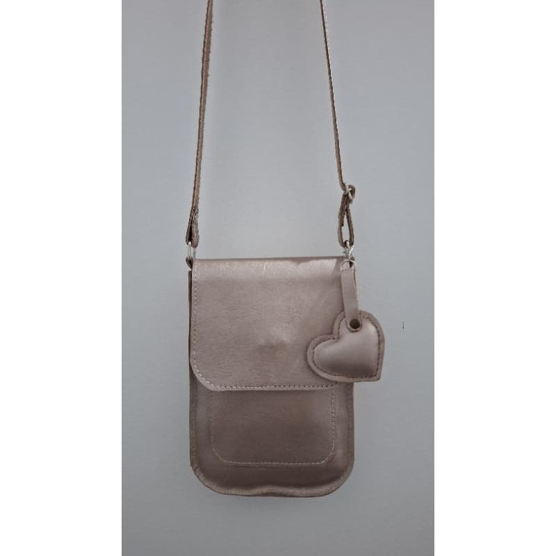 Bolsa transversal porta celular couro legítimo artesanal