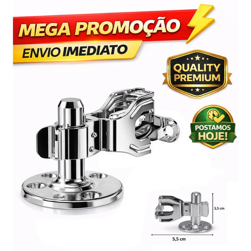 Trava Porta Prendedor Fixador De Piso Cromado Em Aço Reforçado