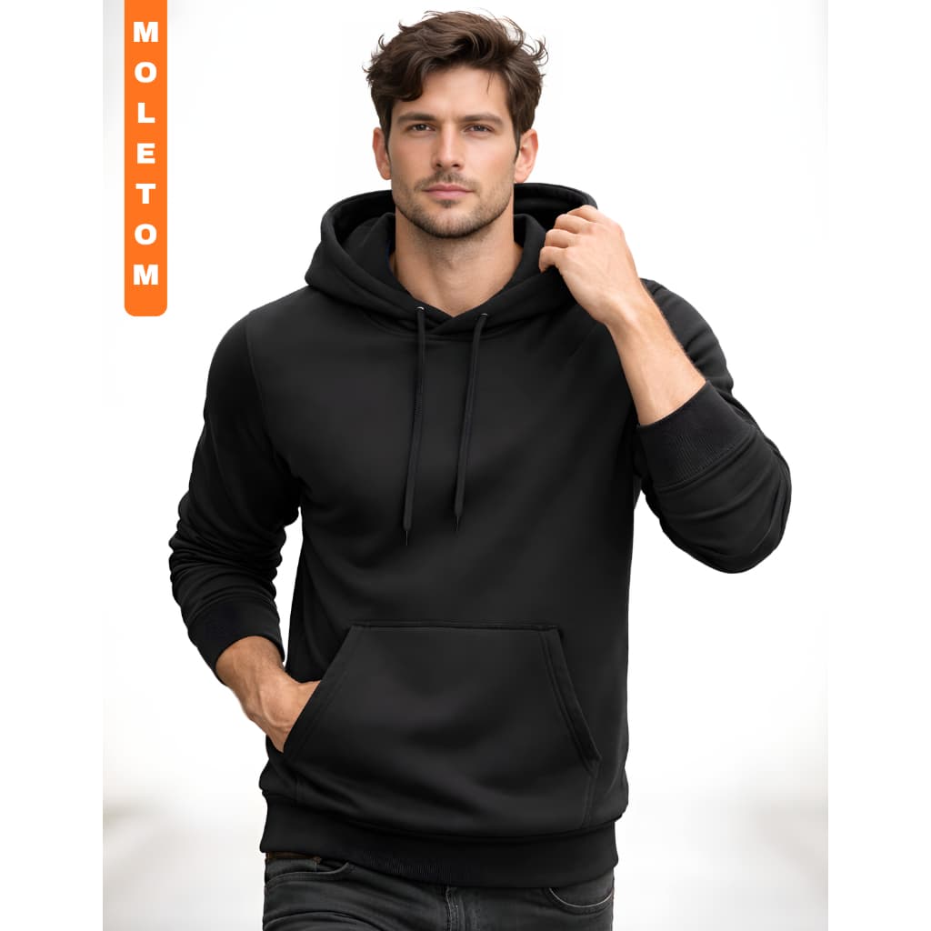 Moletom Blusa Canguru Flanelado Capuz Bolso Liso Abrigo Frio Inverno Masculino e Feminino