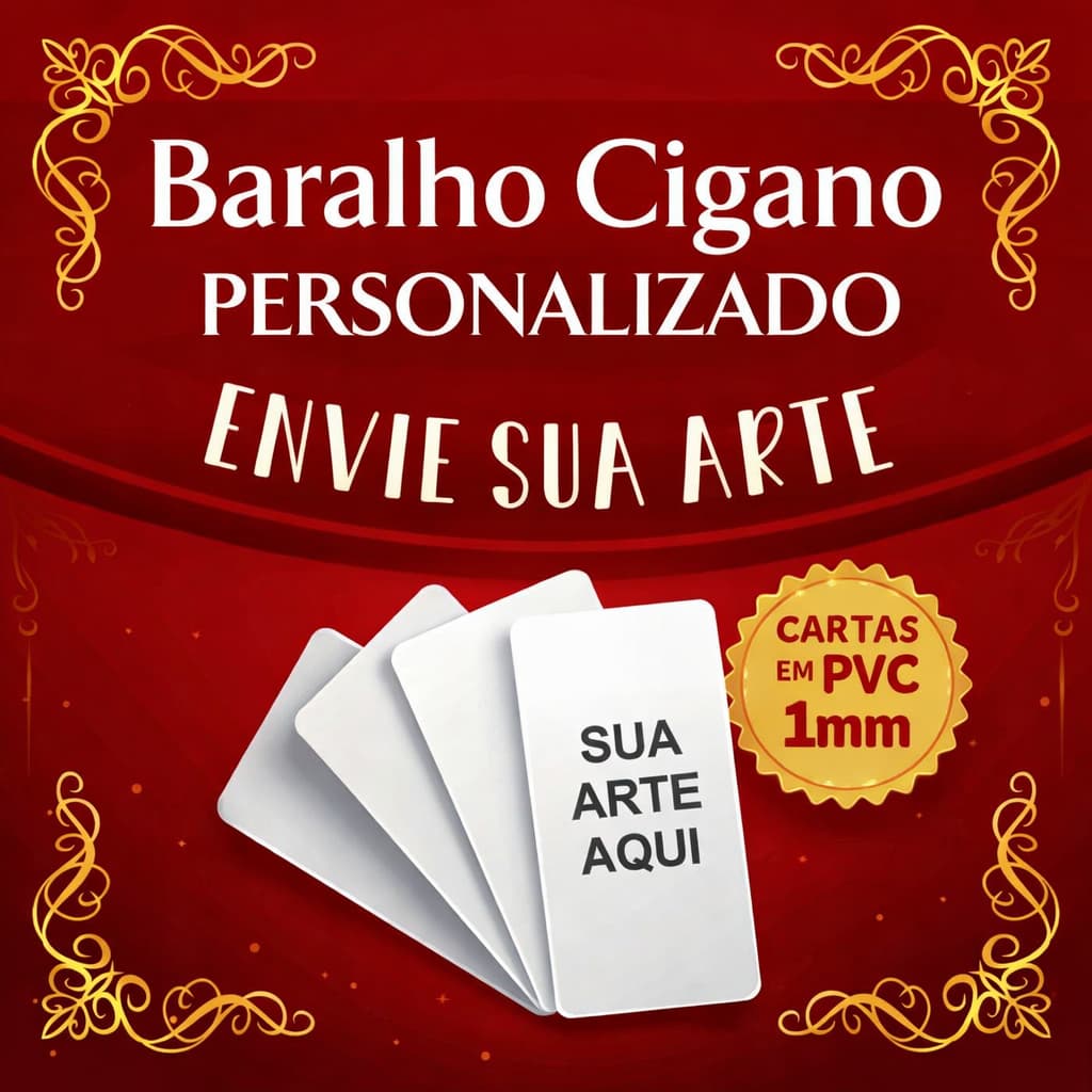 BARALHO CIGANO PERSONALIZADO - PVC1MM - ENVIE SUA ARTE