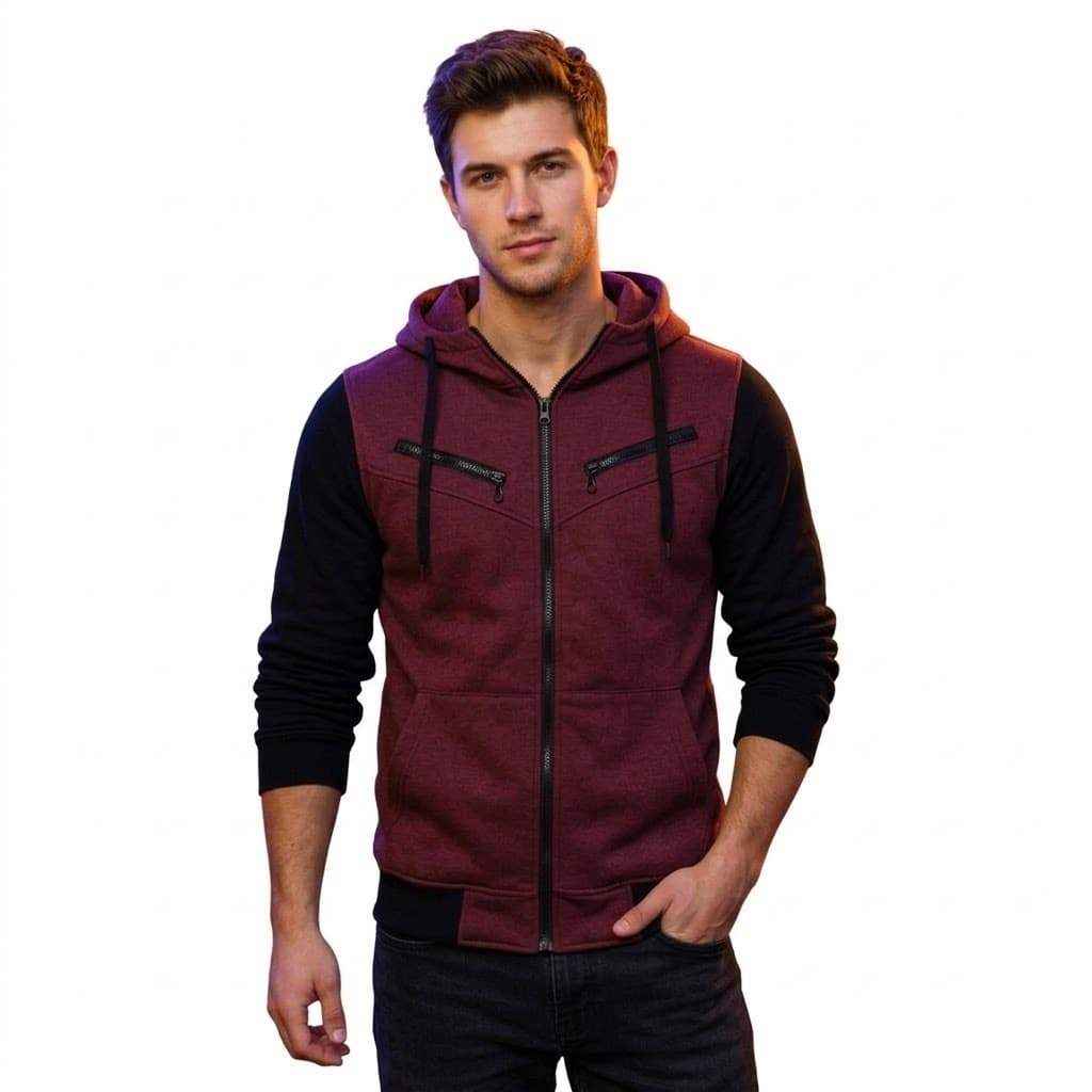 Moletom Blusa De Frio Jaqueta De Zíper Slim Casaco Com Capuz