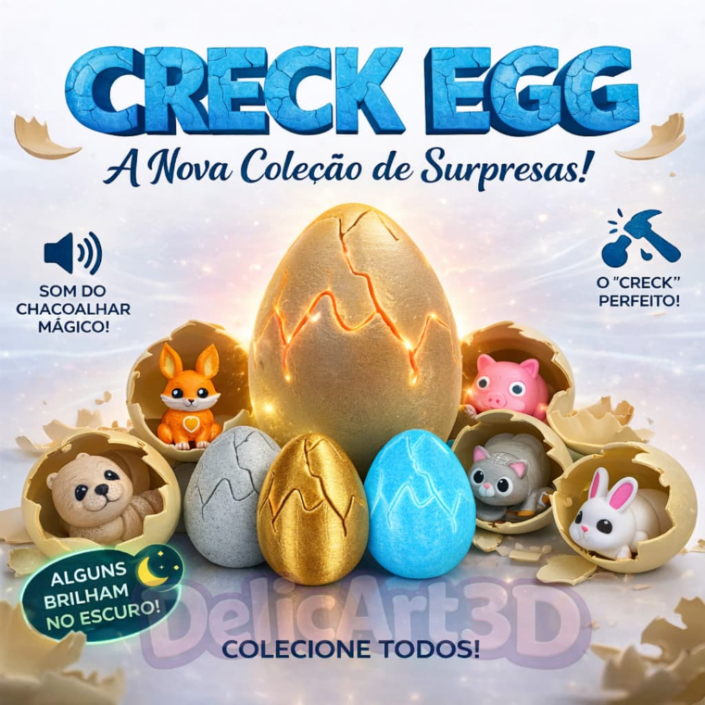 kit ovos Surpresa com Animais Creck Egg | Bichinho Surpresa Infantil Colecionável | Ovo Quebra e Descubra