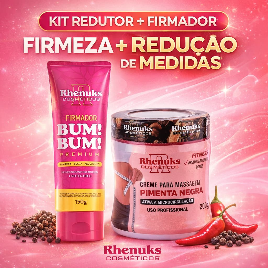 Kit Creme Gel Firmador De Bumbum Coxas Abdômen 150g + Gel Redutor De Medidas Pimenta Negra 200g