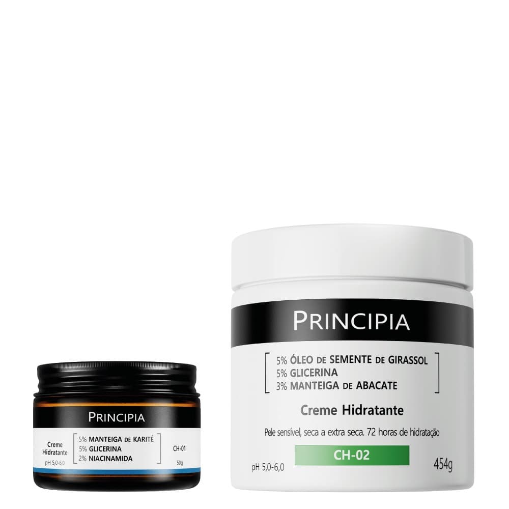 Principia Kit Hidratação Dupla c/ Creme Hidratante Corporal CH-02 + Creme Hidratante Facial CH-01