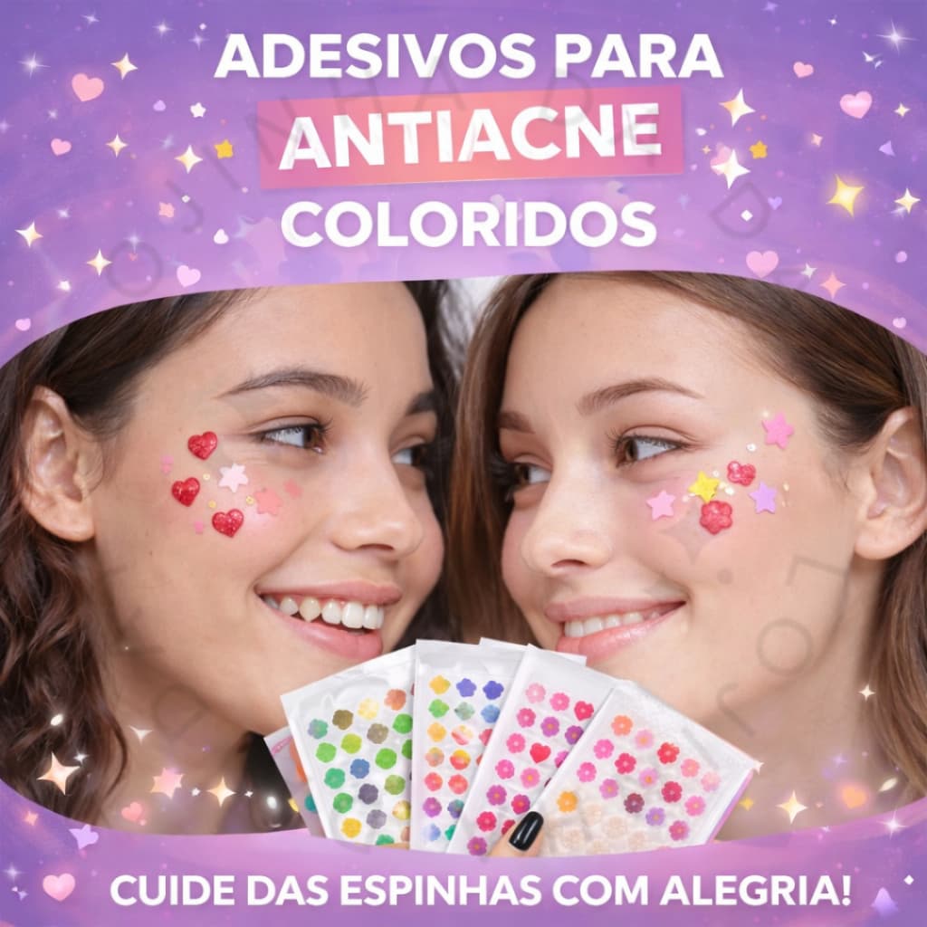Kit 🩹Adesivo Secativo para Espinha Acne Patch Hidrocoloide ✨Invisível Colorido Anti Acne Dia☀️ Noite