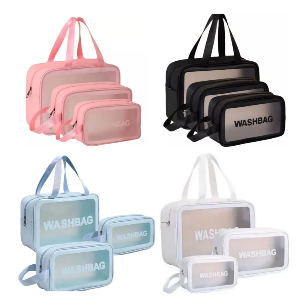 Kit 3 Necessaire Washbag Impermeável Organizador Bolsa Viagem