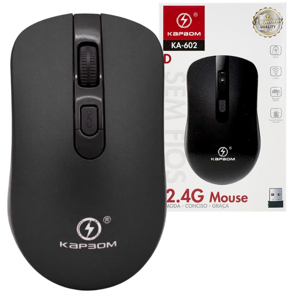 Mouse Sem Fio Wireless Bluetooth Ergonômico Original Kapbom