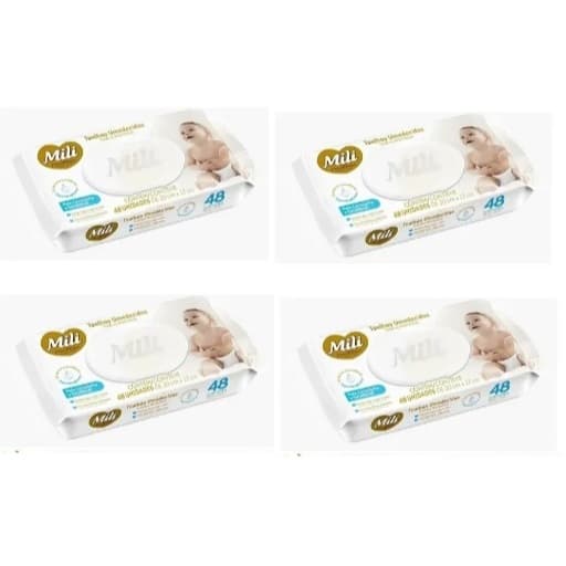 Kit 4 Toalhinha Umedecida Love&Care com 48 Unidades - Mili