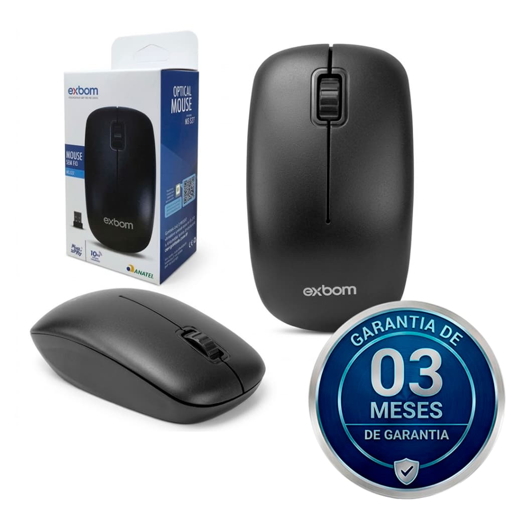 Mouse Sem Fio Barato Exbom MS-S22 | Ideal para Notebook e PC