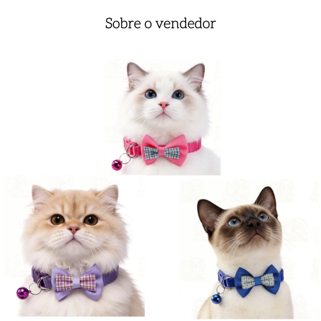 Coleira Ajustável para Gatos com Laço Quadriculado e Pingente – Nylon para Porte Pequeno e Médio | Pronta entrega