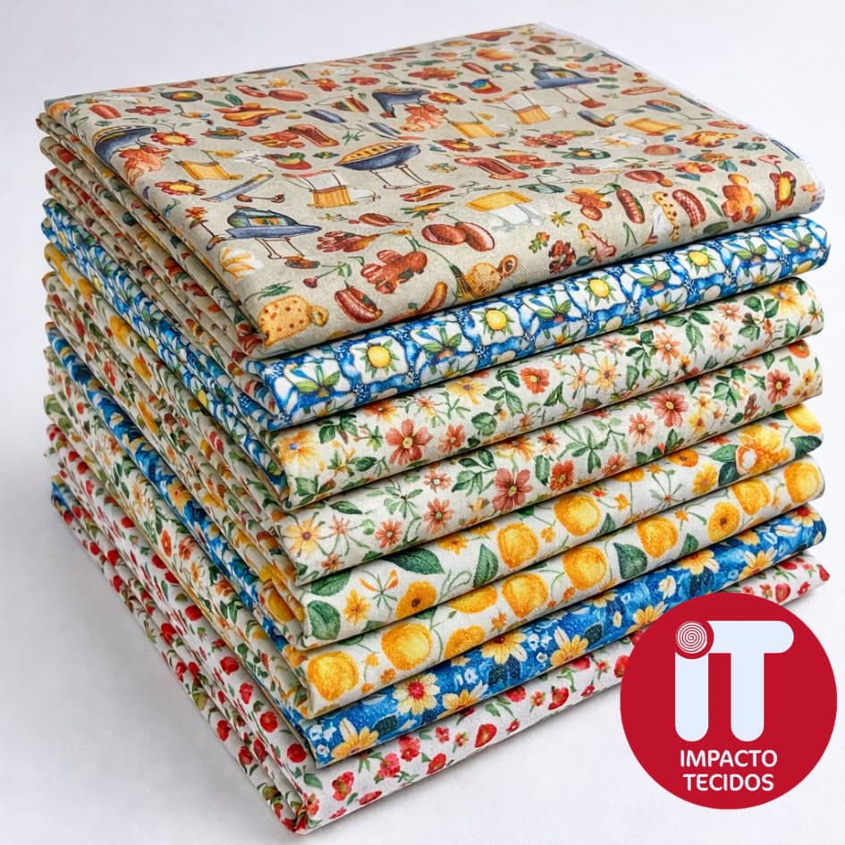 Tecido Tricoline 100% Algodão Estampado 1m x 1,50m Patchwork Costura Artesanato Alta Qualidade
