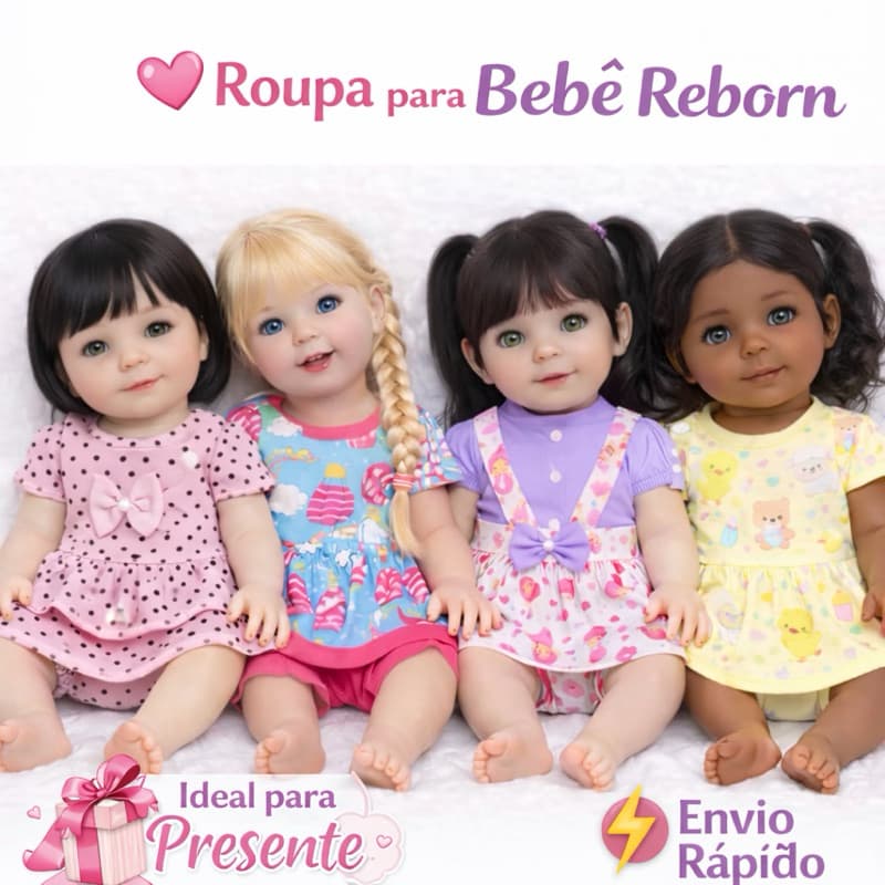 Roupa Bebe Reborn Kit 14 Pecinhas Vestido Calcinha Boina Fralda