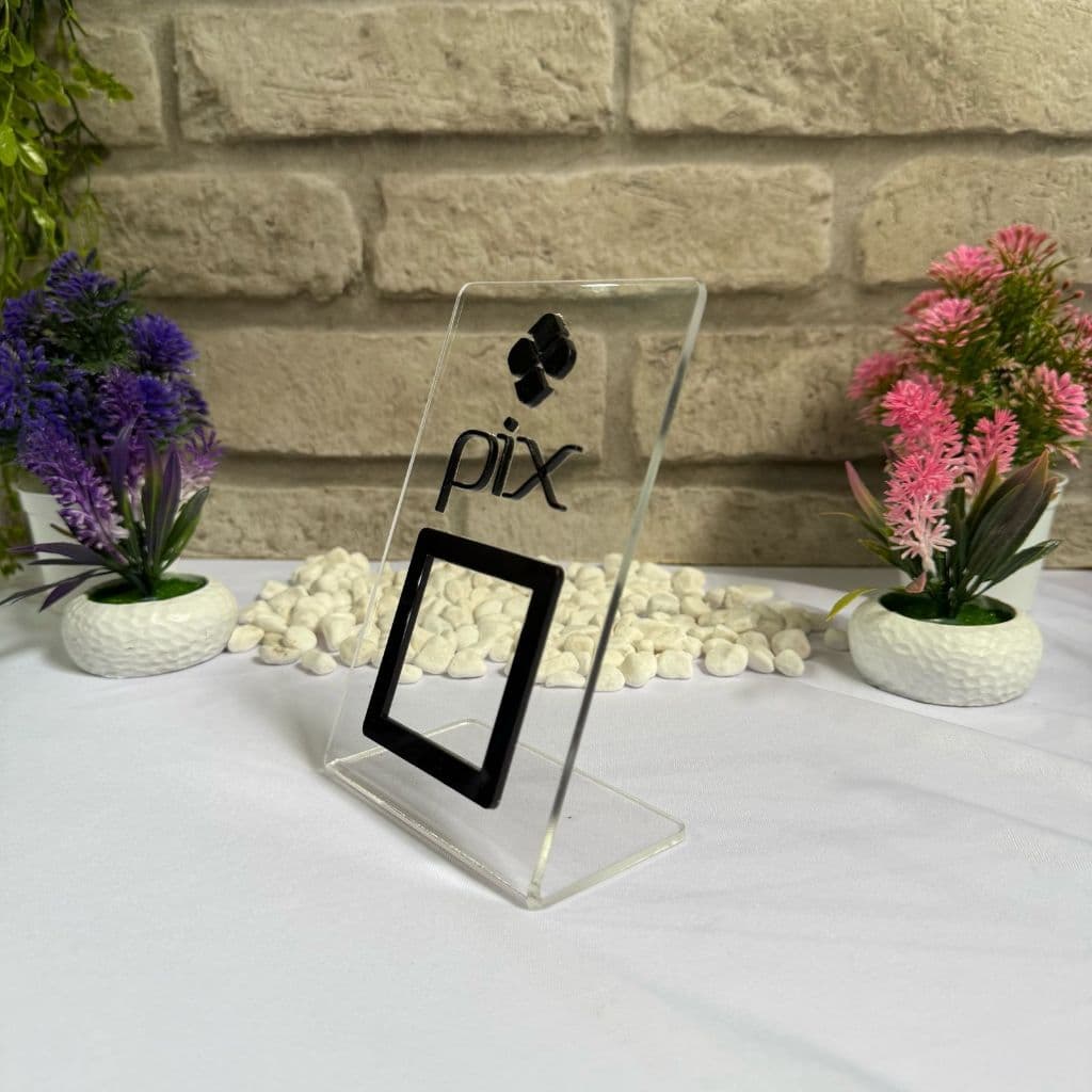 Placa de Acrílico para PIX com QR Code – Facilita Pagamentos no Estabelecimento