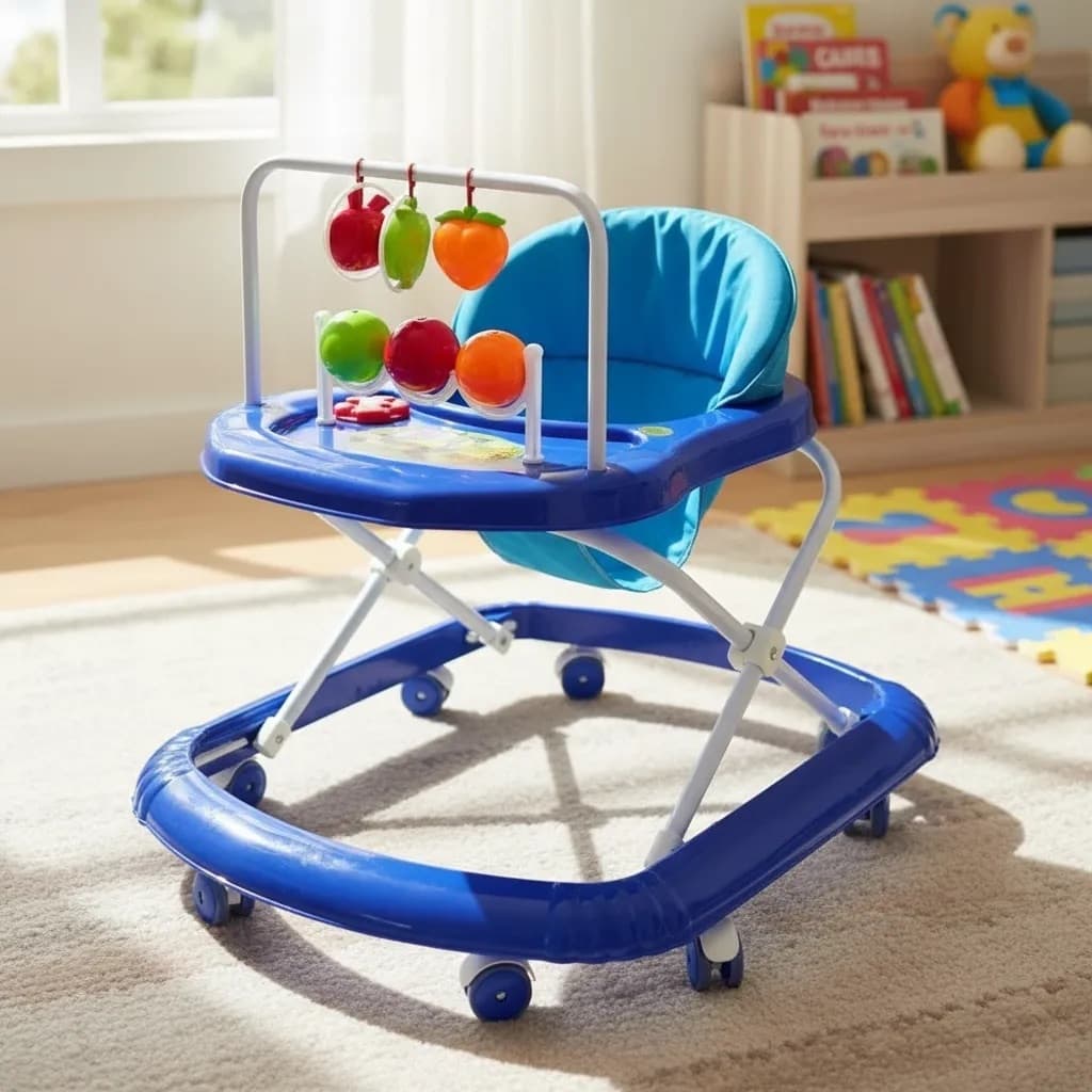 Andador Infantil Azul Musical Styll Baby Didatico Suspenso Promocao