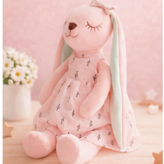 Coelha Boneca Orelhas Longas Pelúcia Brinquedo Bebê Criança Diversão Brinquedo Bebe Coelho pelucia infantil personalizar