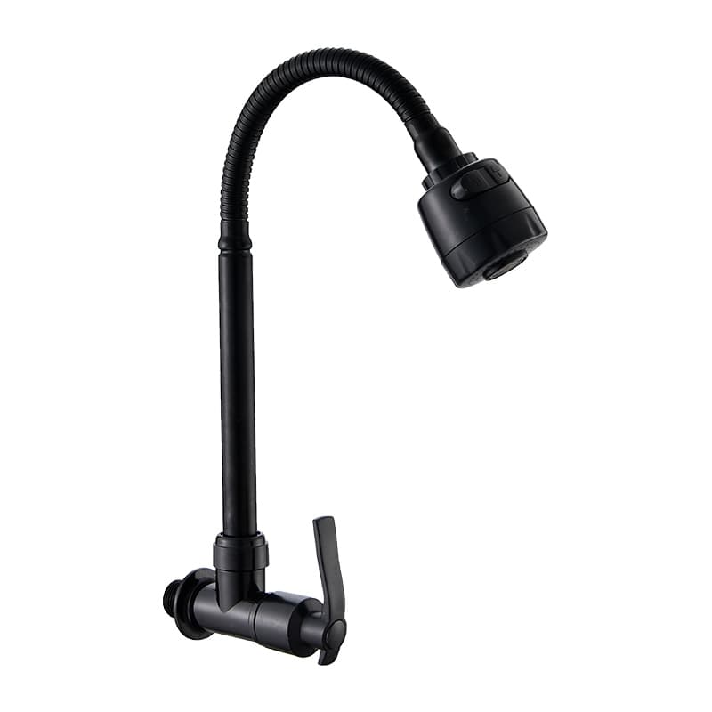 Inox Preto Torneira Torneira de Cozinha Flexível 360° Torneira da Cozinha 2 Modos de Pulverização