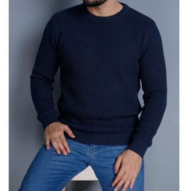 Sueter Liso Básico Masculino Malha Blusa Tricot Gola Redonda