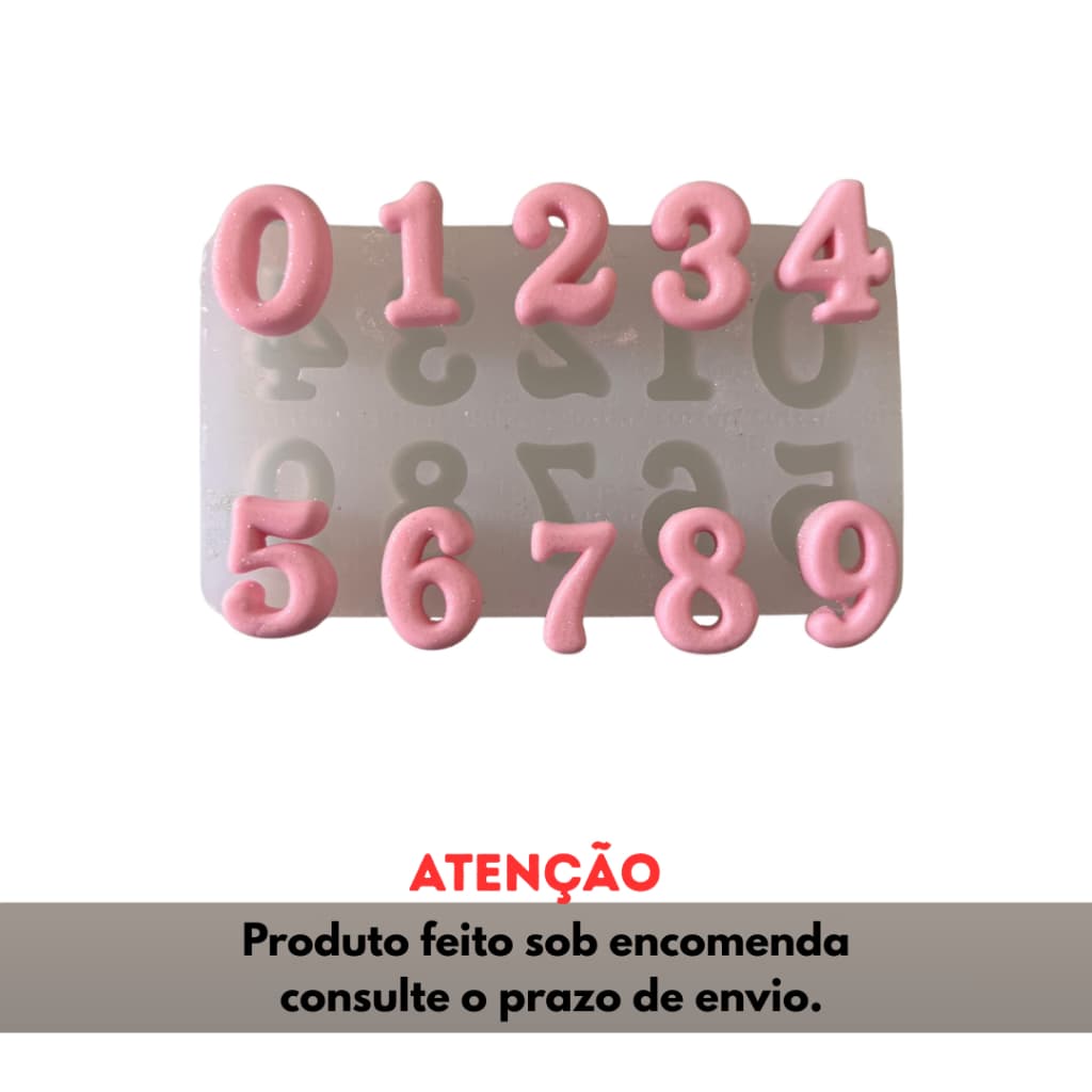 Molde de Silicone para apliques de Artesanato - Numerais