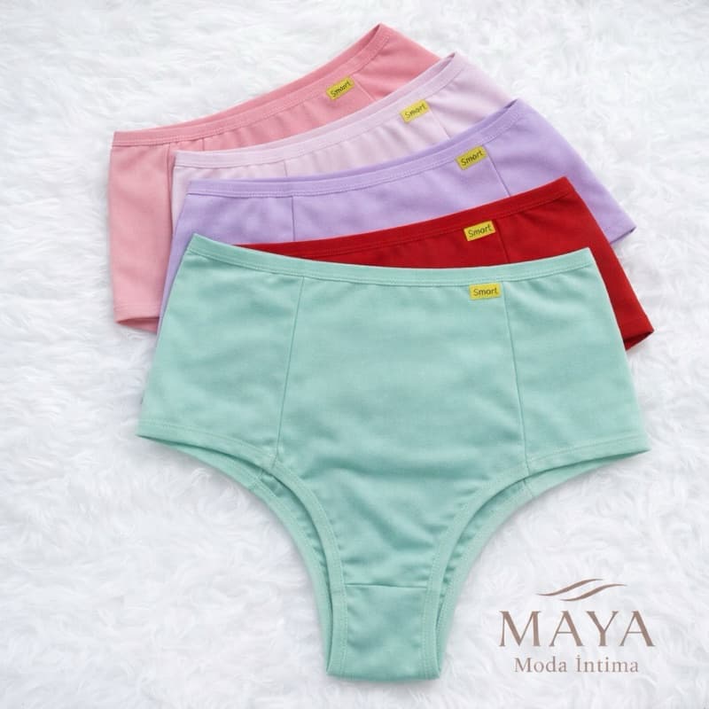 Kit 10 Calcinha cós alto segura barriga Cinta Modeladora Feminina calcinha cintura alta