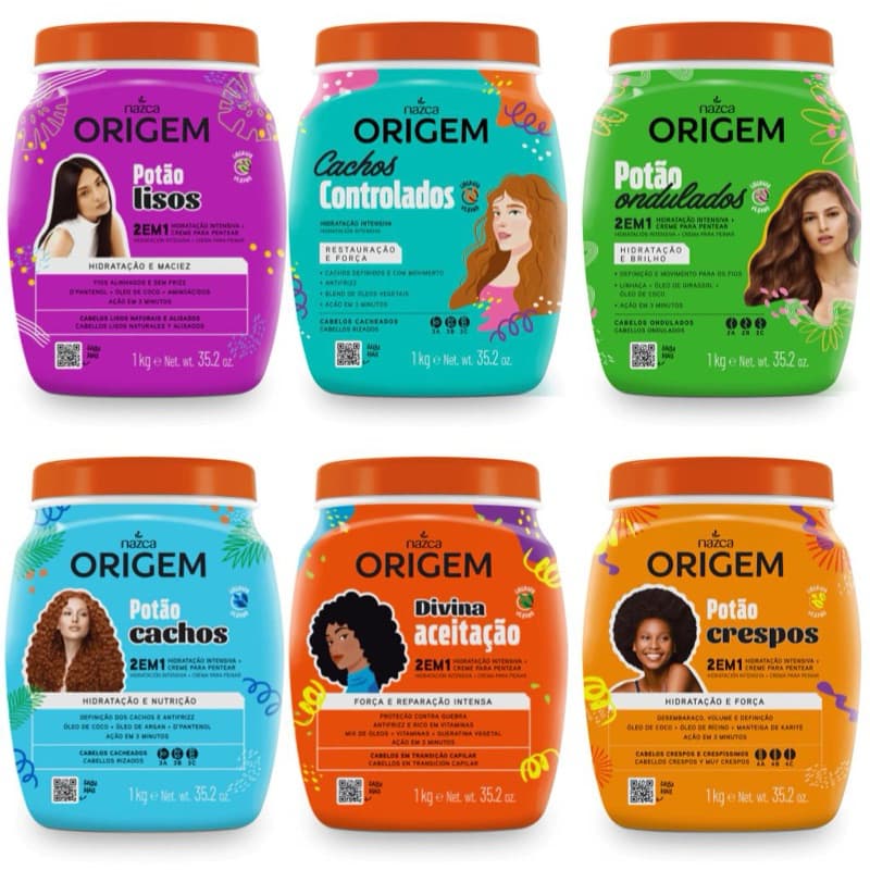 Creme de Tratamento para Pentear e Hidratante 2 em 1 Origem 1kg Nazca Todos os Tipos de Cabelo