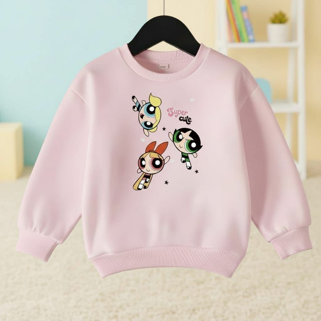 Moletom Infantil Meninas Super Poderosas Outono e Inverno Quentinho Flanelado Tamanho 02 ao 14