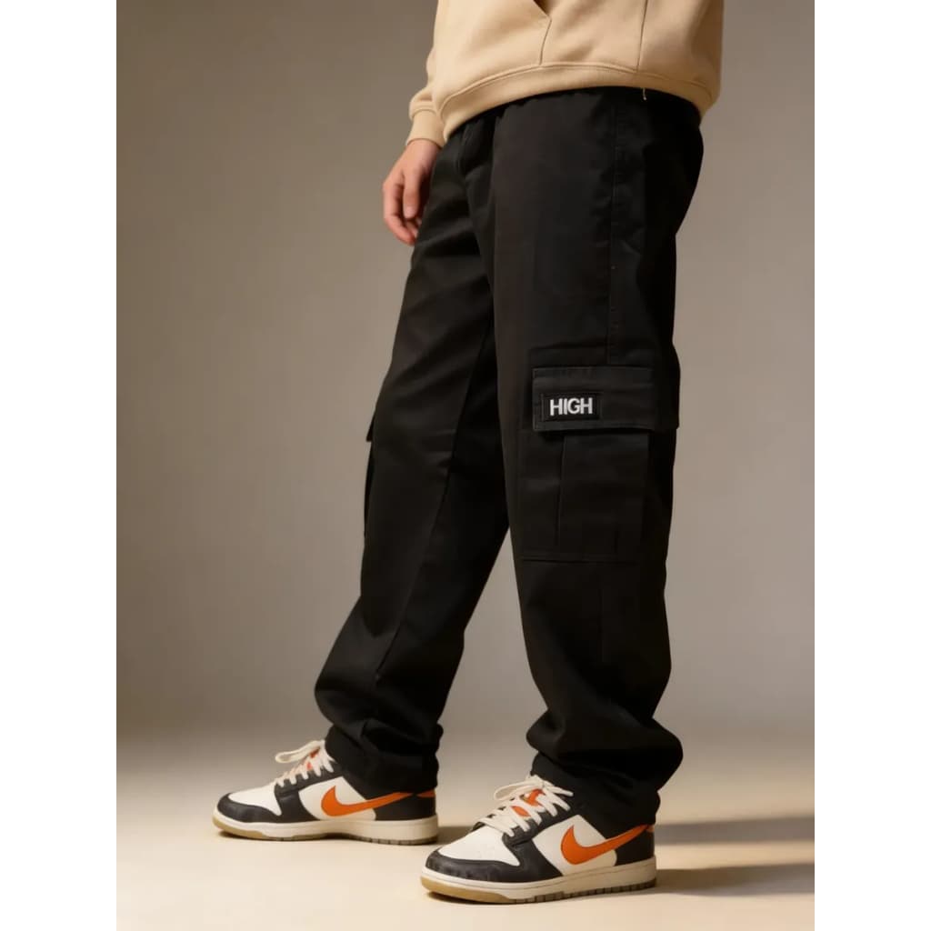 Calça Cargo STREET Unissex Sarja Premium Estampa Bordada