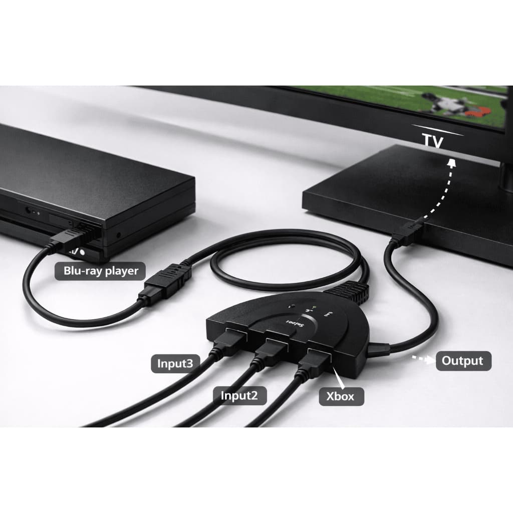 Switch HDMI 3x1 IT-Blue Divisor HDMI 3 Entradas 1 Saída Full HD 1080p TV PS4 Xbox Notebook