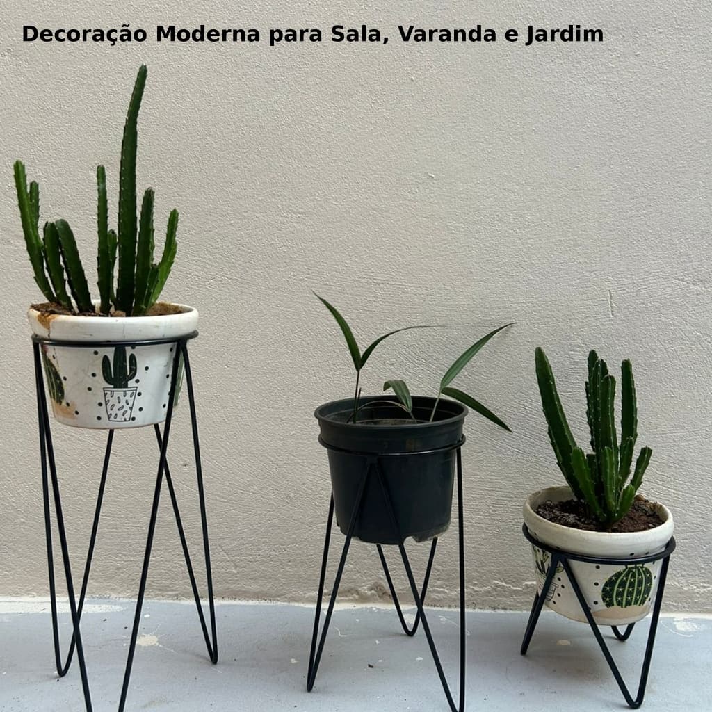 KIT 3 SUPORTE PARA VASOS DE FERRO ARAMADO 4.2