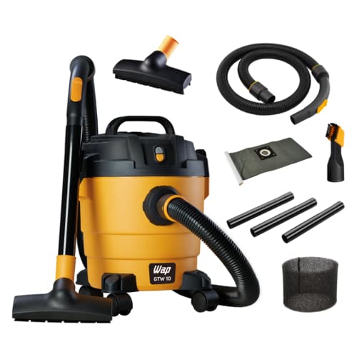 Aspirador de Água e Pó WAP GTW 10 1400W 10 Litros Motor Universal Filtro Espuma e Saco de Pano 140 mbar