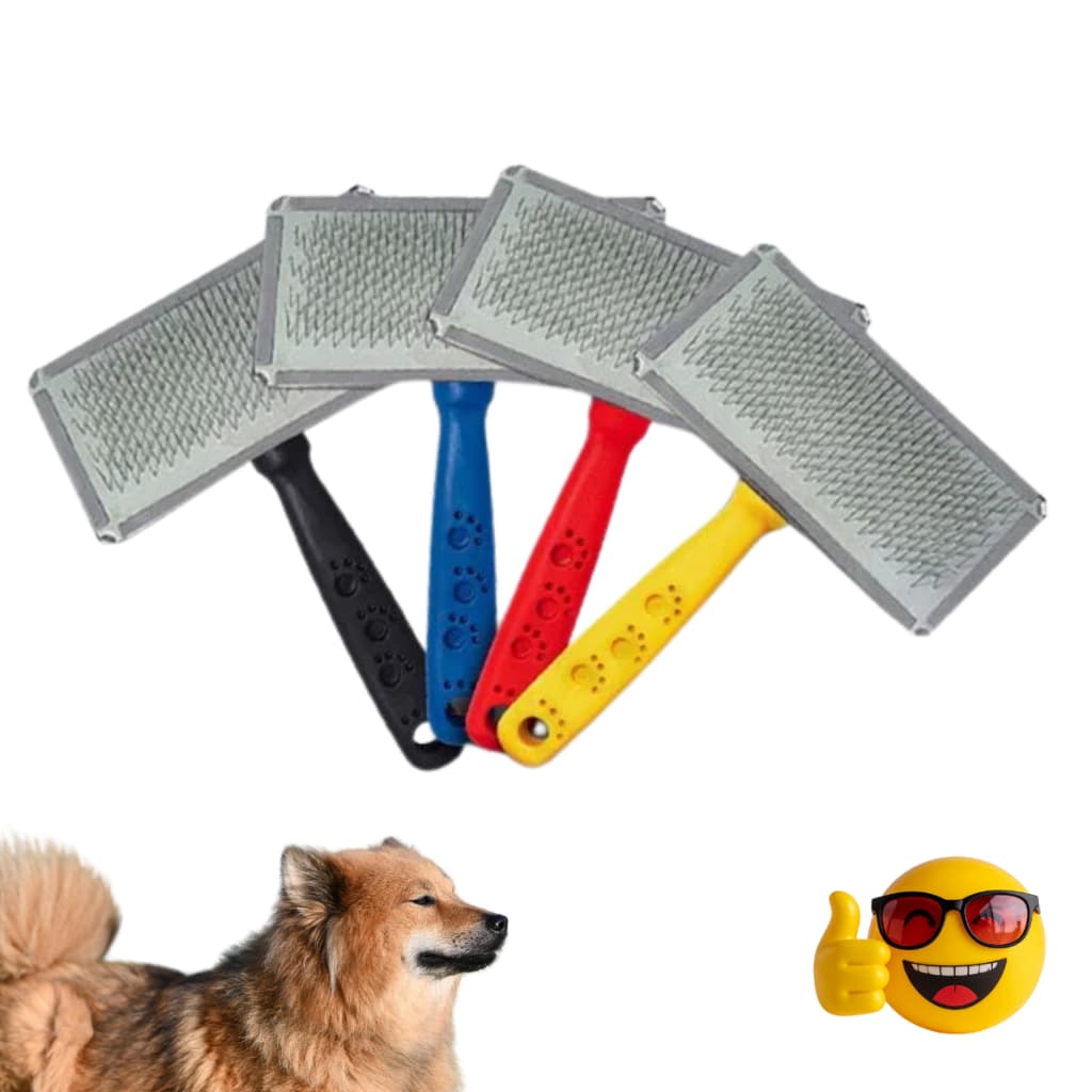 Escova Pet Rasqueadeira Para Cachorro Penteia e Remove e Desembaraça Pelos Gato Cabo Plástico