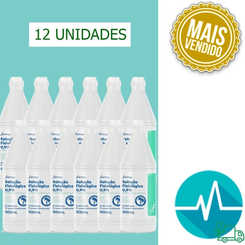 Soro Fisiológico Farmax 0,9% 500ml 12 Unidades