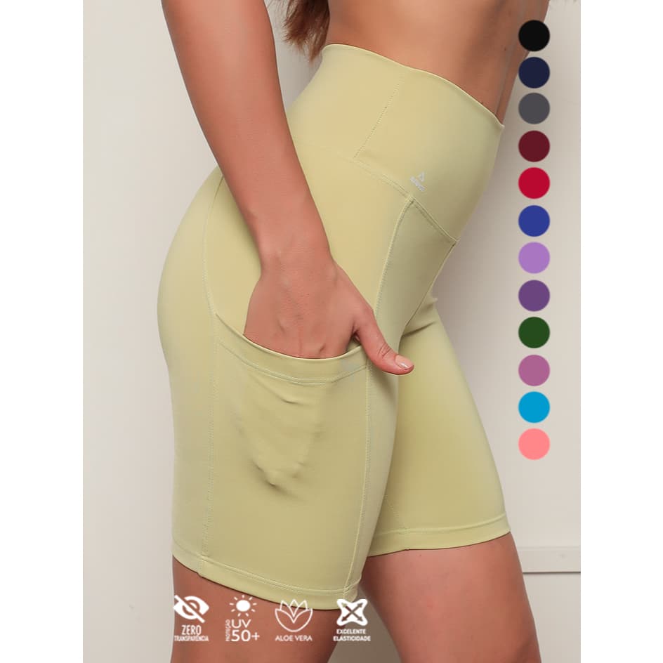 BERMUDA POLIAMIDA COM BOLSO ZERO TRANSPARÊNCIA REF:025