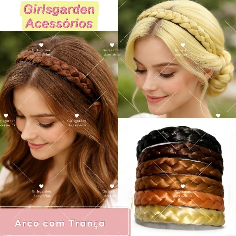 Arco Tiara de cabelo, com Trança decorativa Arranjo para Penteado , festas  TIK TOK